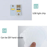 Luz Noturna Criativa para Quarto, Lâmpada Redonda Romântica USB para Decoração de Sala com Base de Madeira, Kit de Material DIY, Produto Acabado