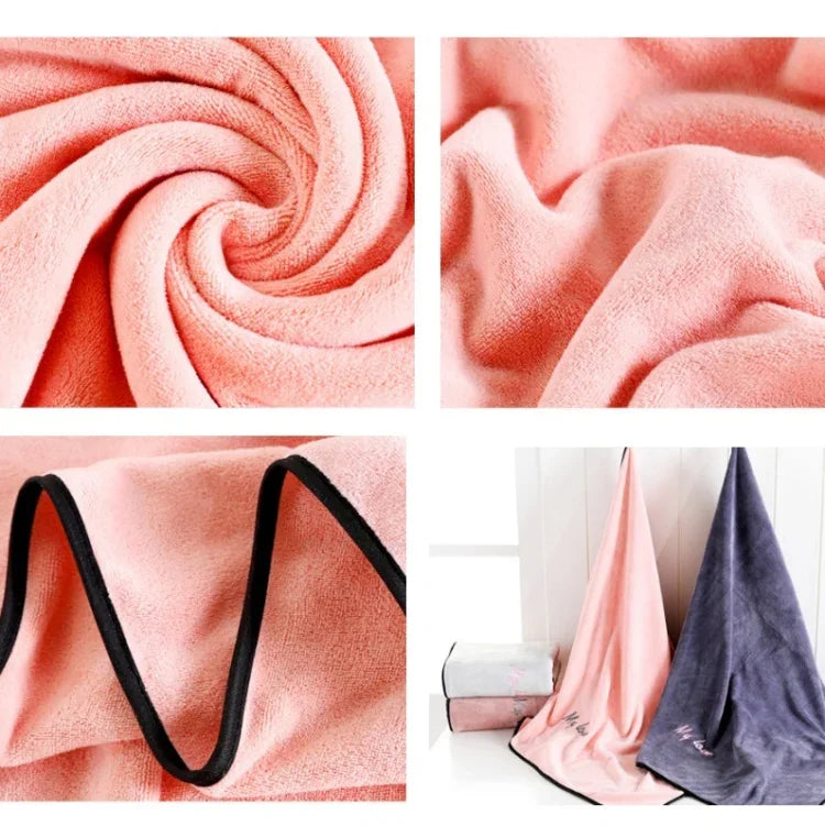 Toalha de Banho de Fibra Absorvente Macia e Espessa, Toalha + Toalha de Banho