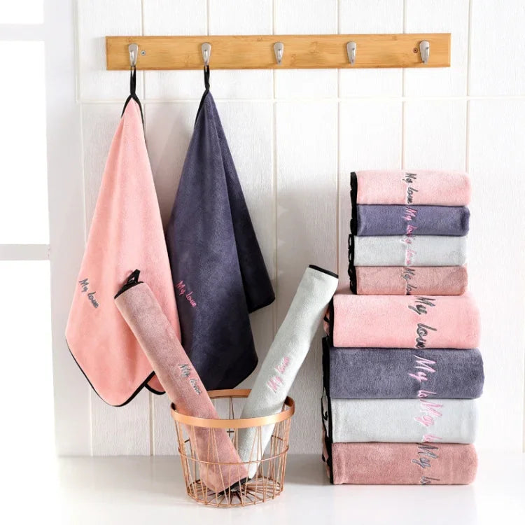 Toalha de Banho de Fibra Absorvente Macia e Espessa, Toalha + Toalha de Banho