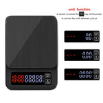 Balança de Café Manual para Uso Doméstico, Balança Inteligente USB com Temporizador, 3kg/0,1g, 5kg/0,1g, 10kg/1g