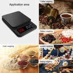 Balança de Café Manual para Uso Doméstico, Balança Inteligente USB com Temporizador, 3kg/0,1g, 5kg/0,1g, 10kg/1g