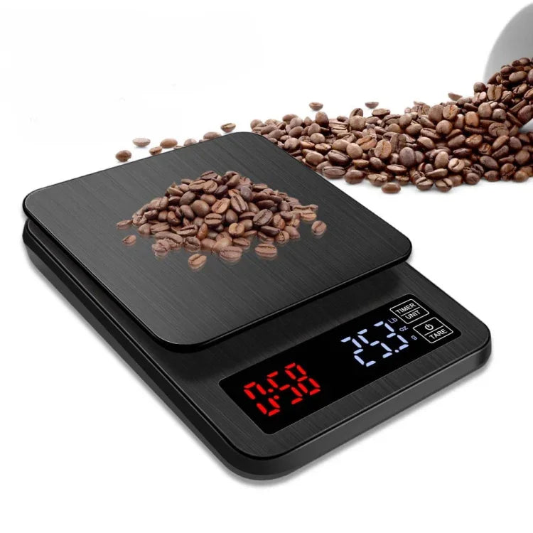 Balança de Café Manual para Uso Doméstico, Balança Inteligente USB com Temporizador, 3kg/0,1g, 5kg/0,1g, 10kg/1g