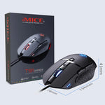 Rato Gaming USB com Fios iMICE T91 8 Teclas 7200DPI Luminoso, Comprimento do Cabo: 1,8m