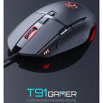Rato Gaming USB com Fios iMICE T91 8 Teclas 7200DPI Luminoso, Comprimento do Cabo: 1,8m