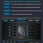Rato Gaming USB com Fios iMICE T91 8 Teclas 7200DPI Luminoso, Comprimento do Cabo: 1,8m