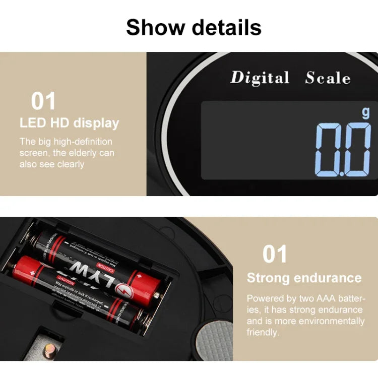 Balança Electrónica de Cozinha de Alta Precisão em Aço Inoxidável para Joias, Com Borda 5kg/1g, Sem Borda 5kg/1g, Com Borda 3kg/0,1g, Sem Borda 3kg/0,1g, Com Borda 5kg/0,1g, Sem Borda 5kg/0,1g