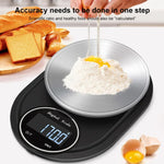Balança Electrónica de Cozinha de Alta Precisão em Aço Inoxidável para Joias, Com Borda 5kg/1g, Sem Borda 5kg/1g, Com Borda 3kg/0,1g, Sem Borda 3kg/0,1g, Com Borda 5kg/0,1g, Sem Borda 5kg/0,1g
