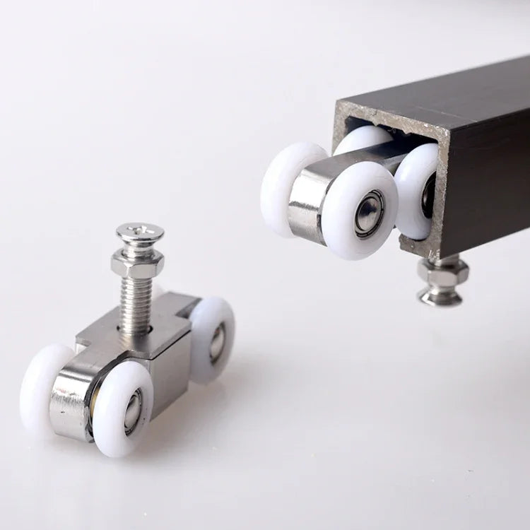 Roda de Suspensão para Porta Deslizante em Aço Inoxidável, Silenciosa, Suave e Resistente ao Desgaste, Polia para Porta Deslizante, Trilho de Nylon, 4 Rodas, 8 Rodas