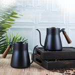 Cafeteira Manual em Aço Inoxidável 304 com Cabo de Madeira, Cafeteira com Teflon, Bico Longo e Delgado, Sem Termómetro, Com Termómetro