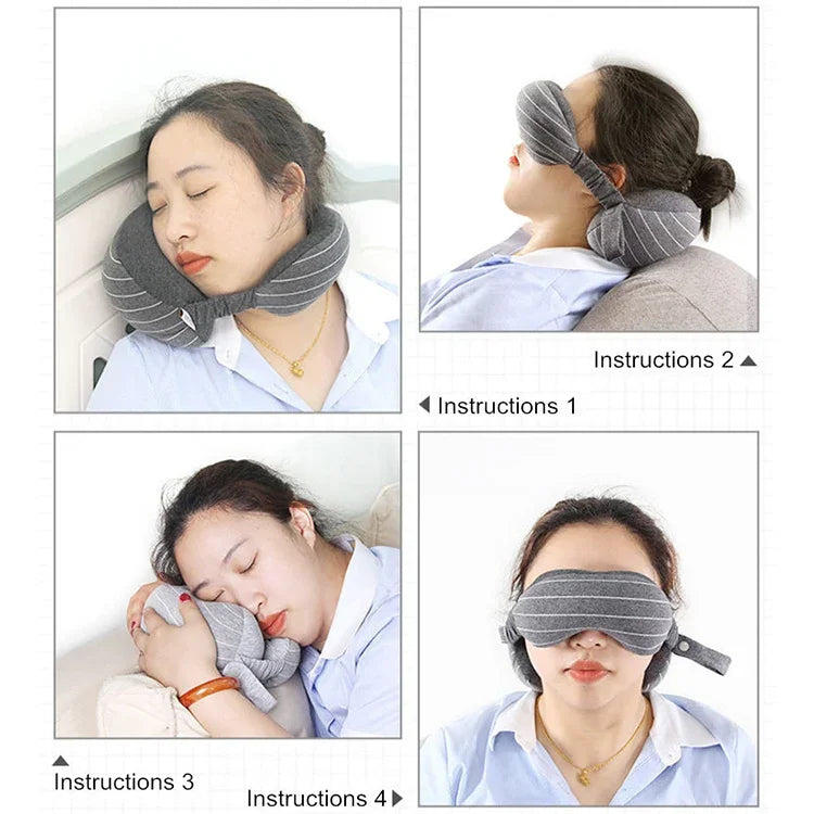 Travesseiro Portátil para Viagem de Negócios com Proteção para os Olhos