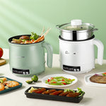 Multi-Function Electric-Cooker Mini Dormitory Student Cooking Rice Stir Frying Non-Stick Pot, 110V US Plug, White Manual Single Pot, White Manual Style with Steaming Grid, White Smart Single Pot, White Smart With Steaming Grid, Green Manual Single Pot