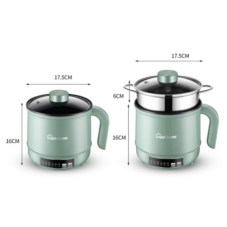 Multi-Function Electric-Cooker Mini Dormitory Student Cooking Rice Stir Frying Non-Stick Pot, 110V US Plug, White Manual Single Pot, White Manual Style with Steaming Grid, White Smart Single Pot, White Smart With Steaming Grid, Green Manual Single Pot