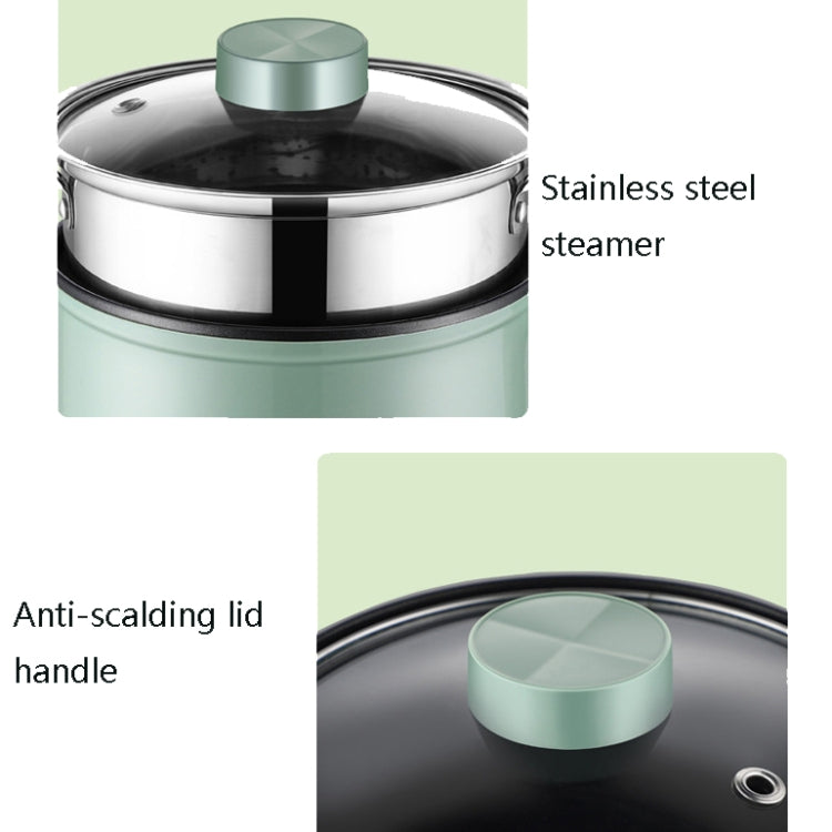 Multi-Function Electric-Cooker Mini Dormitory Student Cooking Rice Stir Frying Non-Stick Pot, 110V US Plug, White Manual Single Pot, White Manual Style with Steaming Grid, White Smart Single Pot, White Smart With Steaming Grid, Green Manual Single Pot