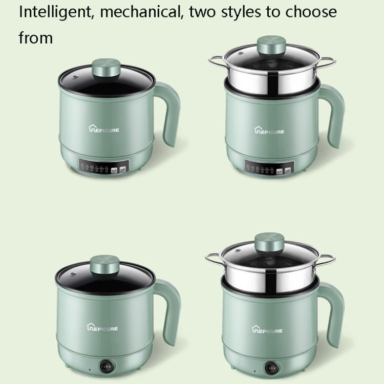 Multi-Function Electric-Cooker Mini Dormitory Student Cooking Rice Stir Frying Non-Stick Pot, 110V US Plug, White Manual Single Pot, White Manual Style with Steaming Grid, White Smart Single Pot, White Smart With Steaming Grid, Green Manual Single Pot