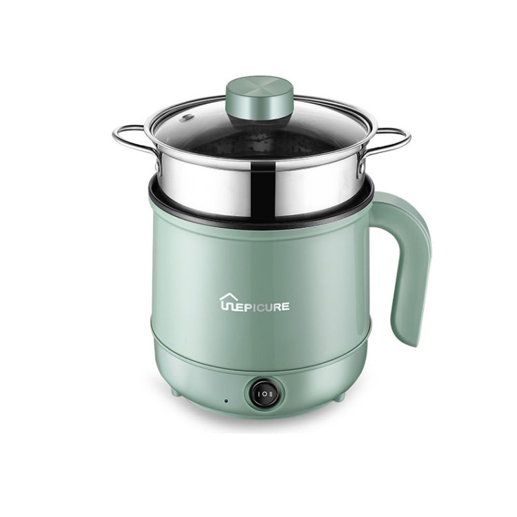 Multi-Function Electric-Cooker Mini Dormitory Student Cooking Rice Stir Frying Non-Stick Pot, 110V US Plug, White Manual Single Pot, White Manual Style with Steaming Grid, White Smart Single Pot, White Smart With Steaming Grid, Green Manual Single Pot