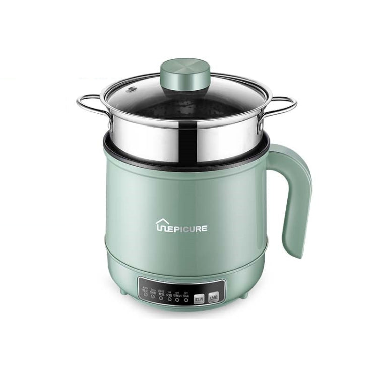 Multi-Function Electric-Cooker Mini Dormitory Student Cooking Rice Stir Frying Non-Stick Pot, 110V US Plug, White Manual Single Pot, White Manual Style with Steaming Grid, White Smart Single Pot, White Smart With Steaming Grid, Green Manual Single Pot