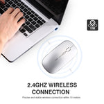 Rato sem fios silencioso para portátil Inphic PM1 Office, com indicador de bateria