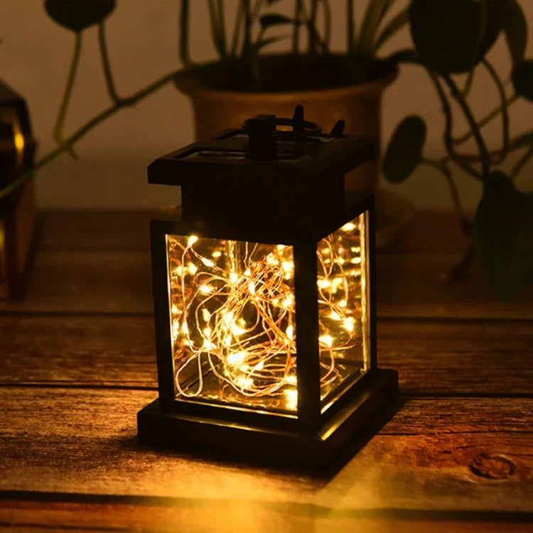 Luz de Vela com Fio de Cobre Solar para Jardim Exterior, Impermeável, Luz Decorativa para Relvado, Fio de Cobre / Luz Quente