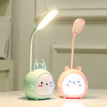 Candeeiro de Secretária Dobrável LED YW2021 Cartoon Fofo com Proteção para os Olhos, para Estudantes, Dormitório e Quarto, Azul