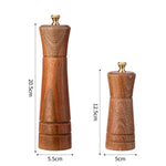 Moedor de Pimenta de Madeira Manual para Cozinha Doméstica, Moedor Sólido de Pimenta Preta, Frasco de Temperos, Estilo 3, 5 polegadas, Estilo 3, 8 polegadas