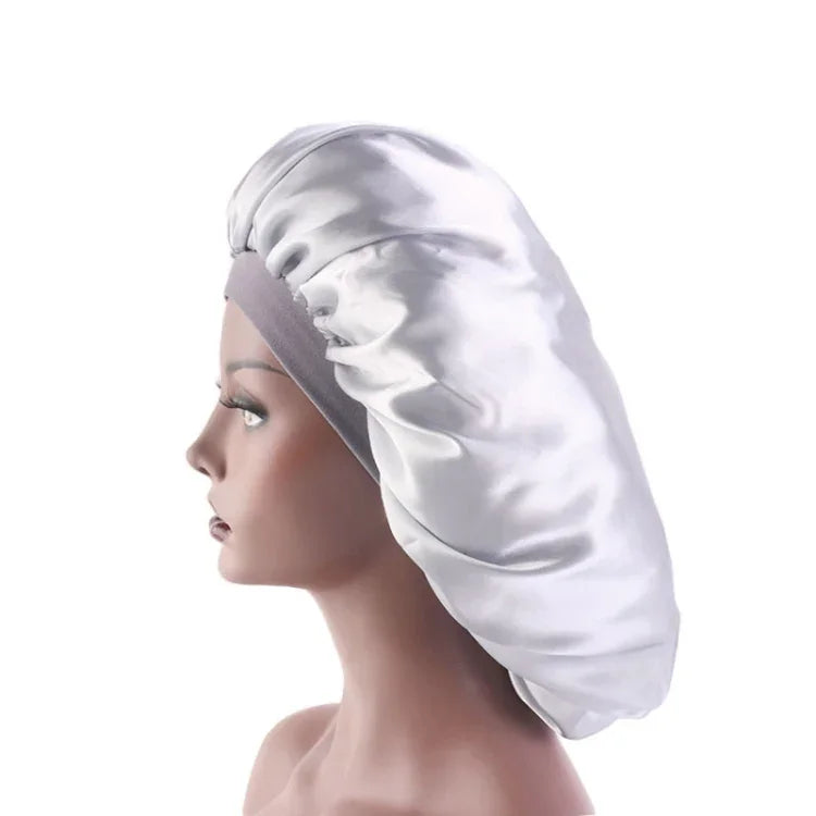 3 PCS TJM-405A Chapéu Grande Redondo de Cetim Esticado Aba Larga Chapéu de Noite Chapéu de Quimioterapia, Tamanho Único