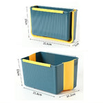 Portable Kitchen Sorting Wall-Mounted Folding Trash Can, Wall-Mounted (Blue), Wall-Mounted (Gray)