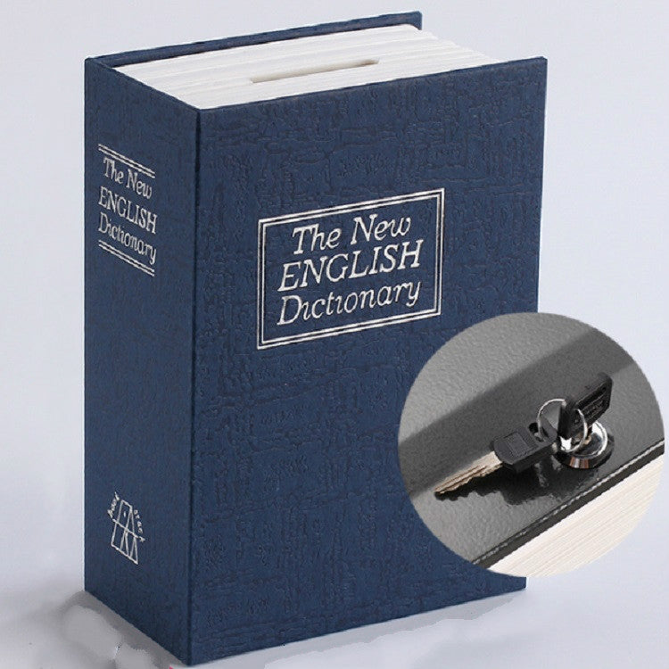 Cofre Simulador de Livro de Dicionário Inglês, Decoração Criativa para Estante, Versão Chave Trompete, Vermelho, Azul, Preto, Castanho