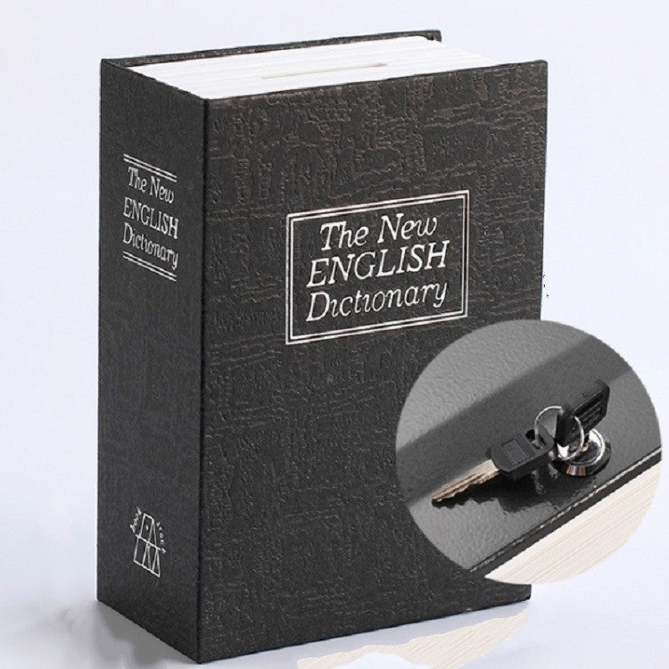 Cofre Simulador de Livro de Dicionário Inglês, Decoração Criativa para Estante, Versão Chave Trompete, Vermelho, Azul, Preto, Castanho