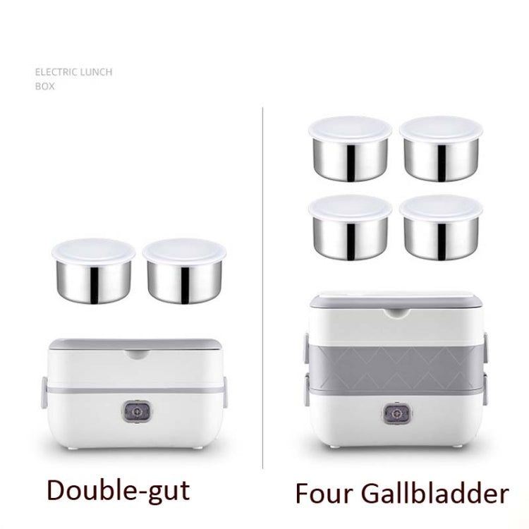 Lunch Box With Electric Heating And Heat Preservation Can Be Plugged In Barrel Office Worker Rice Cooker, EU Plug Double-gut