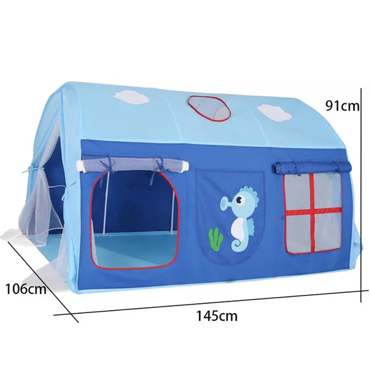 Tenda para Cama Infantil Túnel Casa de Brincar para Rapaz Cama de Princesa