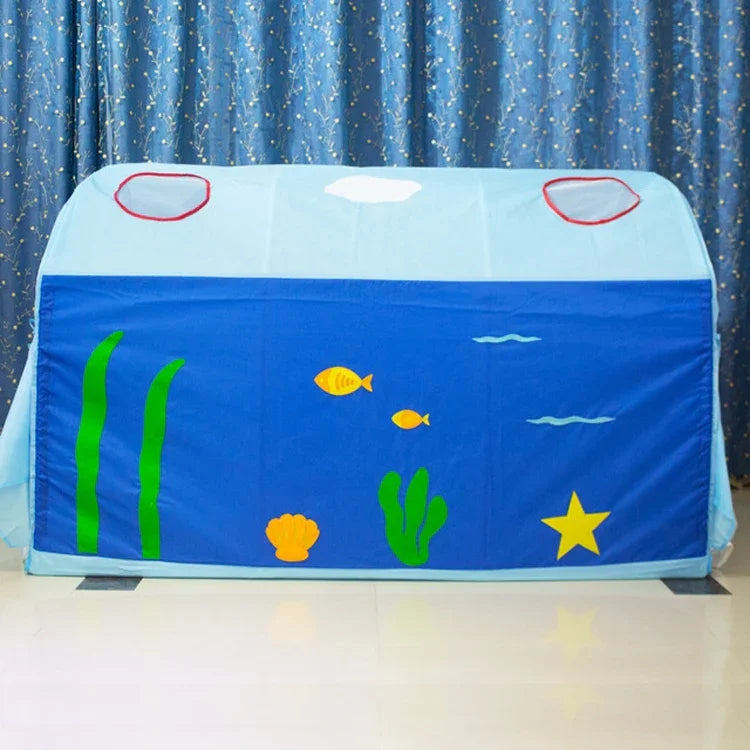 Tenda para Cama Infantil Túnel Casa de Brincar para Rapaz Cama de Princesa