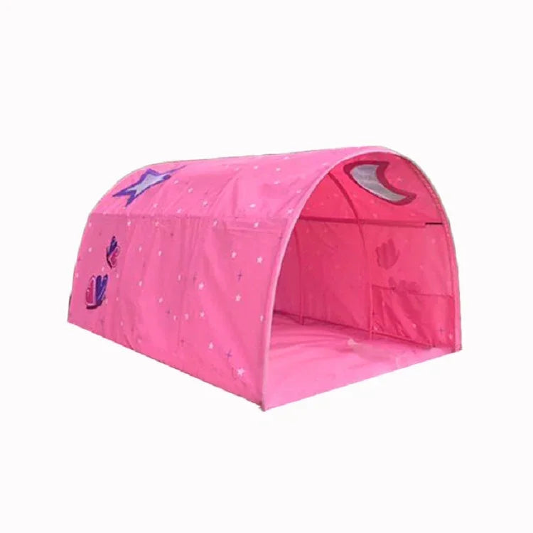 Tenda Casa de Jogo para Crianças para Cama em Casa, Túnel para Rastejar, Rosa, Azul com Rede Mosquiteira, Rosa com Rede Mosquiteira