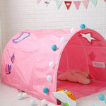 Tenda Casa de Jogo para Crianças para Cama em Casa, Túnel para Rastejar, Rosa, Azul com Rede Mosquiteira, Rosa com Rede Mosquiteira