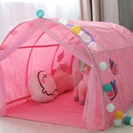 Tenda Casa de Jogo para Crianças para Cama em Casa, Túnel para Rastejar, Rosa, Azul com Rede Mosquiteira, Rosa com Rede Mosquiteira