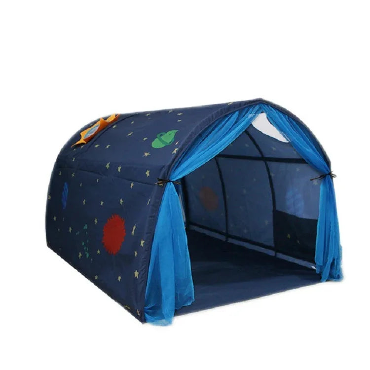 Tenda Casa de Jogo para Crianças para Cama em Casa, Túnel para Rastejar, Rosa, Azul com Rede Mosquiteira, Rosa com Rede Mosquiteira