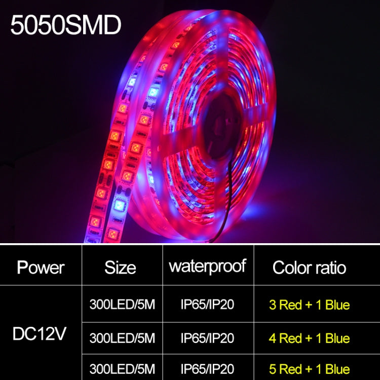 5m 300 LEDs SMD 5050 Tira de Luz LED de Espectro Completo Fitolâmpadas Luzes de Crescimento para Estufa Hidropónica, À Prova de Água
