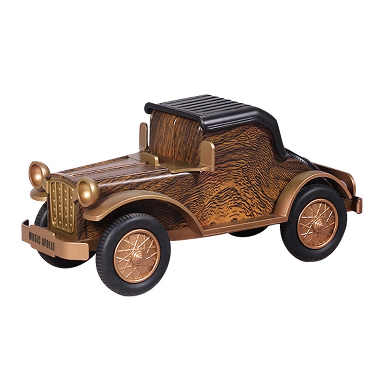 Altifalante Bluetooth Sem Fios Subwoofer Rádio Retro com Grão de Madeira em Forma de Carro Clássico Suporte para Telemóvel Portátil Mini