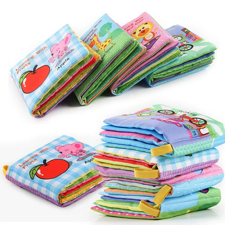 Chocalhos para Bebé, Livro de Pano de Animais Macios, Brinquedo de Carrinho para Recém-nascido, Brinquedo Suspenso para Aprendizagem Precoce, Formas de Fruta, Legume, Veículo