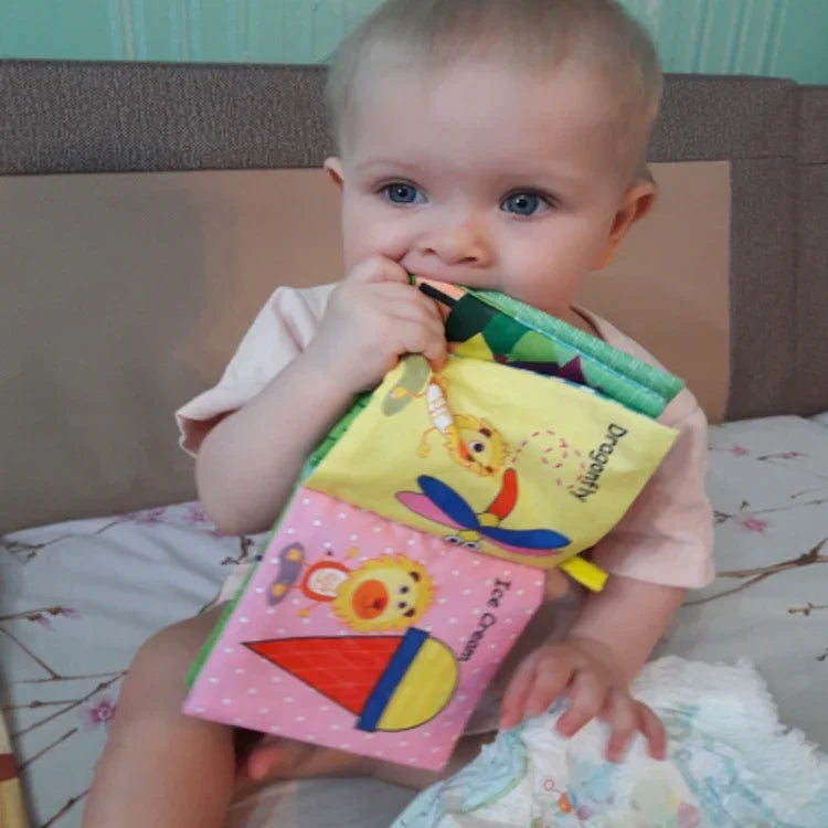 Chocalhos para Bebé, Livro de Pano de Animais Macios, Brinquedo de Carrinho para Recém-nascido, Brinquedo Suspenso para Aprendizagem Precoce, Formas de Fruta, Legume, Veículo