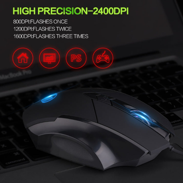 Rato com fios iluminado Inphic PW1 para jogos, definição macro silenciosa, comprimento do cabo: 1,5 m, versão silenciosa preta para negócios, versão silenciosa preta para jogos, versão silenciosa cinzento titânio para jogos