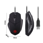 Rato com fios iluminado Inphic PW1 para jogos, definição macro silenciosa, comprimento do cabo: 1,5 m, versão silenciosa preta para negócios, versão silenciosa preta para jogos, versão silenciosa cinzento titânio para jogos