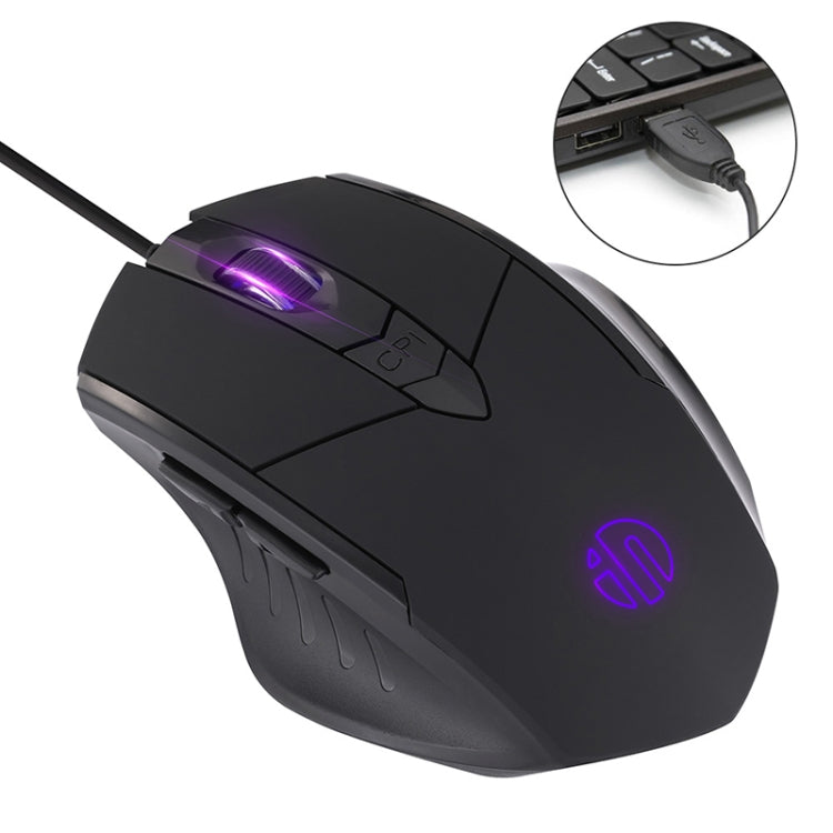 Rato com fios iluminado Inphic PW1 para jogos, definição macro silenciosa, comprimento do cabo: 1,5 m, versão silenciosa preta para negócios, versão silenciosa preta para jogos, versão silenciosa cinzento titânio para jogos