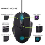 Rato com fios iluminado Inphic PW1 para jogos, definição macro silenciosa, comprimento do cabo: 1,5 m, versão silenciosa preta para negócios, versão silenciosa preta para jogos, versão silenciosa cinzento titânio para jogos