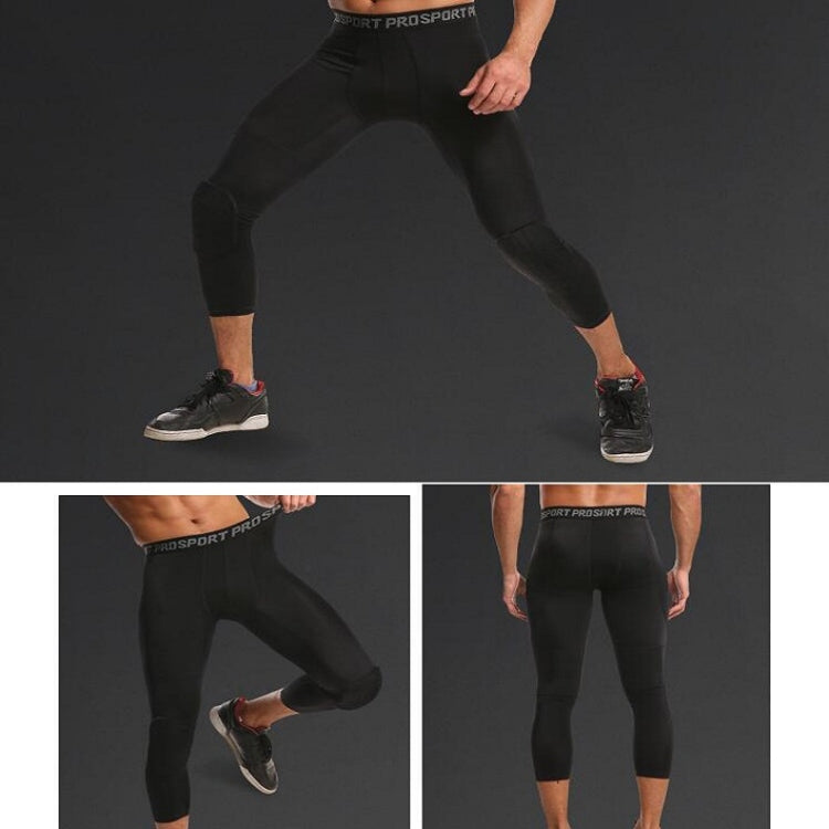 Calças Crash de Mel de Lycra de Alta Elasticidade para Homem Calças de Treino de Basquetebol Sete Décimos, S, M, L, XL, XXL, XXXL