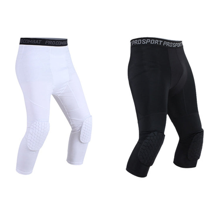 Calças Crash de Mel de Lycra de Alta Elasticidade para Homem Calças de Treino de Basquetebol Sete Décimos, S, M, L, XL, XXL, XXXL