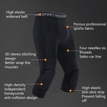 Calças Crash de Mel de Lycra de Alta Elasticidade para Homem Calças de Treino de Basquetebol Sete Décimos, S, M, L, XL, XXL, XXXL
