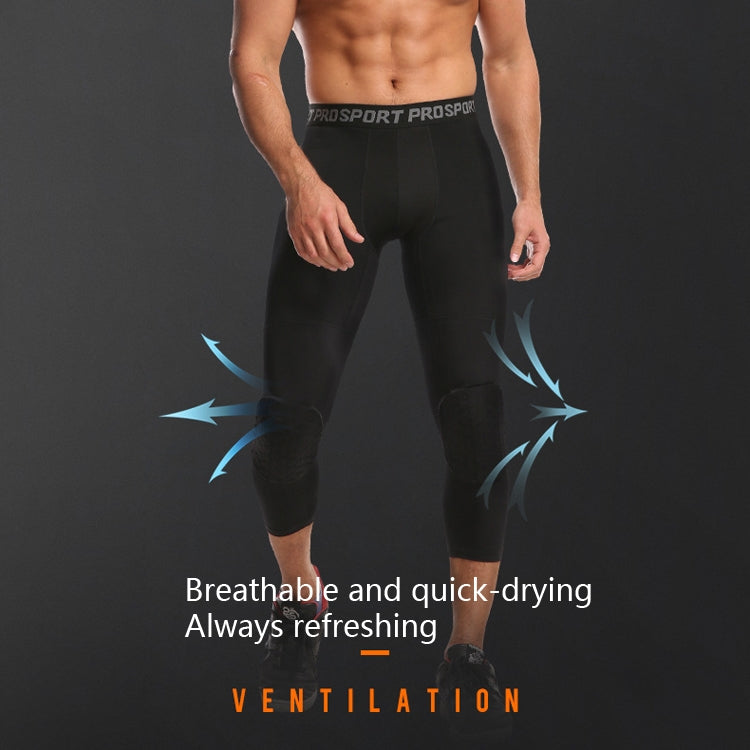 Calças Crash de Mel de Lycra de Alta Elasticidade para Homem Calças de Treino de Basquetebol Sete Décimos, S, M, L, XL, XXL, XXXL