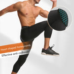 Calças Crash de Mel de Lycra de Alta Elasticidade para Homem Calças de Treino de Basquetebol Sete Décimos, S, M, L, XL, XXL, XXXL