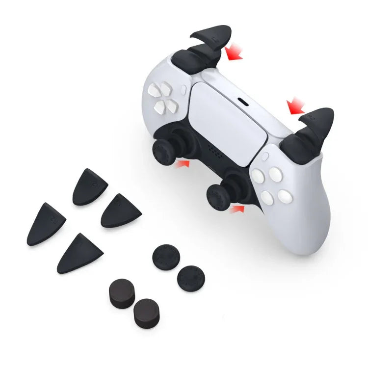 2 Conjuntos Botão de Gatilho + Tampa de Joystick 8 em 1 para Comando PS5, Botão de Gatilho 8 em 1 para Comando