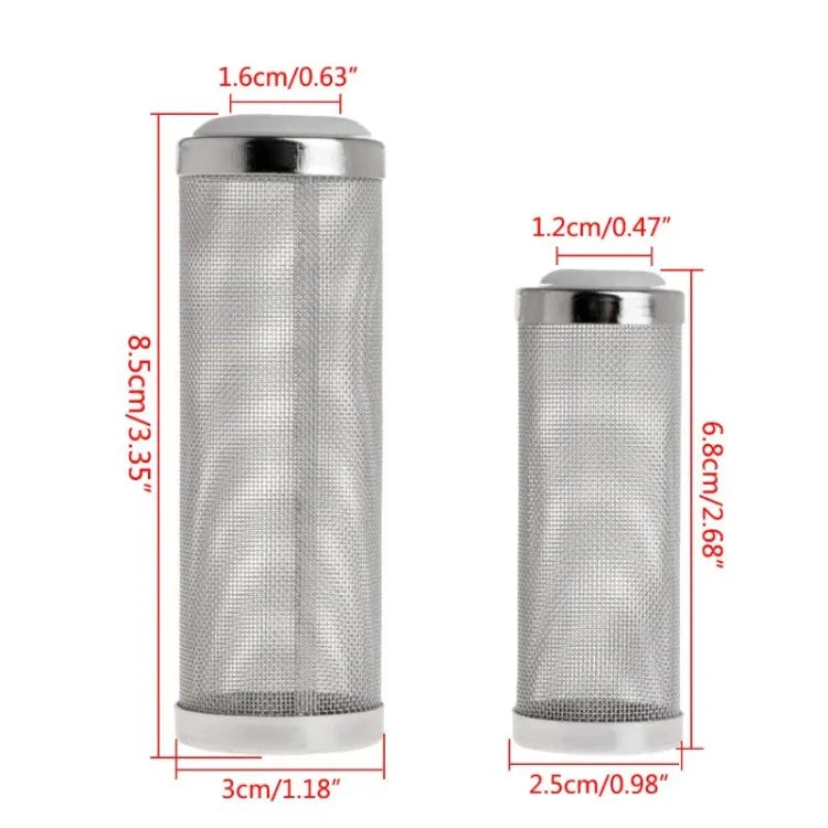 Tampa Protetora de Entrada de Água em Aço Inoxidável para Aquário, Filtro de Entrada de Água com Sucção, Especificação: Branco 12mm, Branco 12mm, Branco 16mm, Preto 12mm, Preto 16mm